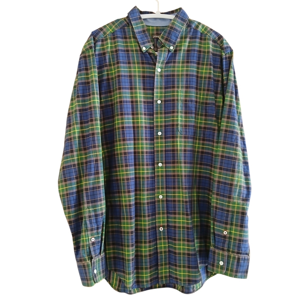 J. McLaughlin Plaid Flannel Button Down Shirt L